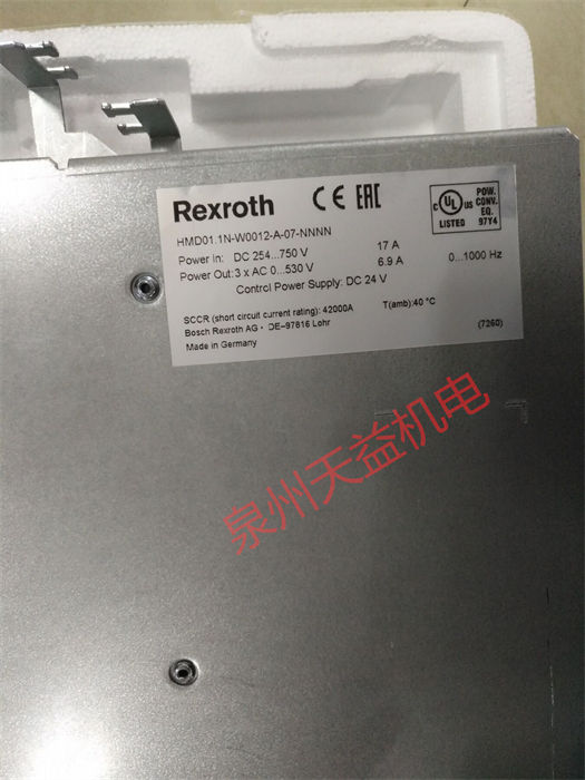 天益機電力士樂工業(yè)產(chǎn)品 "R900782310 VT-VSPA1-2-1X V0 0 1" "4WRKE25W6-350L-35 6EG24EK31 A1D3M 2" "HMD01.1N-W0012-